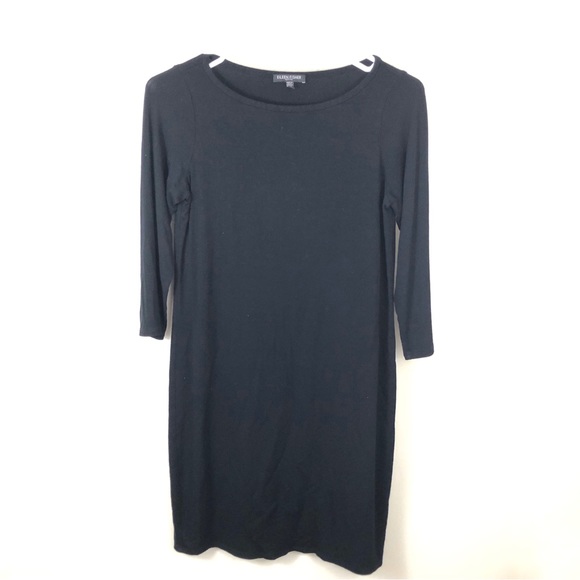 Eileen Fisher Little Black Dress Midi Length Size Small Petite - Picture 1 of 3